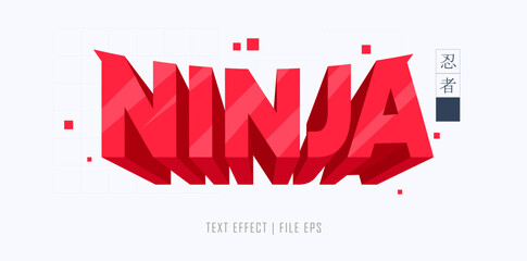 text effect vector - ninja text, handwriting style and text © FamGrafis