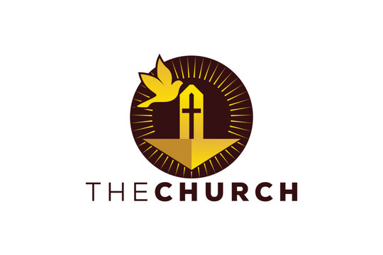 Trendy and Professional letter A church sign Christian and peaceful vector logo design
