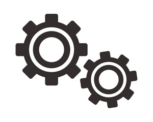 black cogwheel gear icon vector illustration