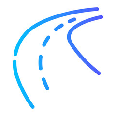 road Line Gradient Icon