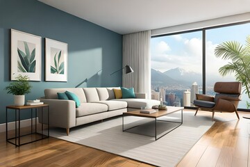 modern living room with sofa  generated by AI tool