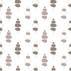 Seamless pattern in scandinavian style drawn on a white background. Pattern for printing on wallpaper, wrapping paper, textile, paper. Vector illustration