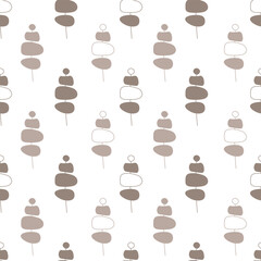 Seamless pattern in scandinavian style drawn on a white background. Pattern for printing on wallpaper, wrapping paper, textile, paper. Vector illustration