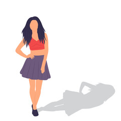 girl, woman on white background vector