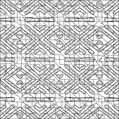  Stylish texture with figures from lines.Abstract geometric black and white pattern for web page, textures, card, poster, fabric, textile. Monochrome graphic repeating design. 