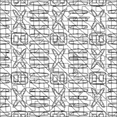  Stylish texture with figures from lines.Abstract geometric black and white pattern for web page, textures, card, poster, fabric, textile. Monochrome graphic repeating design. 