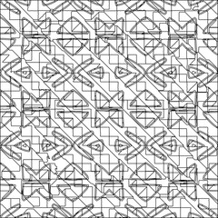  Stylish texture with figures from lines.Abstract geometric black and white pattern for web page, textures, card, poster, fabric, textile. Monochrome graphic repeating design. 