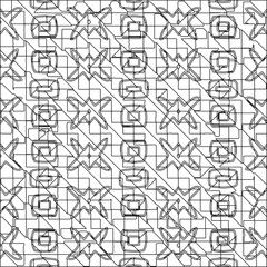  Stylish texture with figures from lines.Abstract geometric black and white pattern for web page, textures, card, poster, fabric, textile. Monochrome graphic repeating design. 