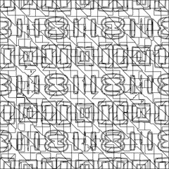  Stylish texture with figures from lines.Abstract geometric black and white pattern for web page, textures, card, poster, fabric, textile. Monochrome graphic repeating design. 