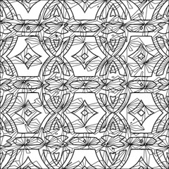  Stylish texture with figures from lines.Abstract geometric black and white pattern for web page, textures, card, poster, fabric, textile. Monochrome graphic repeating design. 