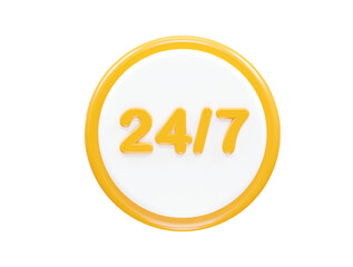 24/7 icon vector text effect illustration