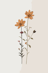 A_vibrant_minimalist_drawing_of_flowers