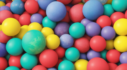 Fototapeta na wymiar A pile of a colorful balls by Generative AI