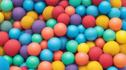 Obraz premium A pile of colorful balls by Generative AI