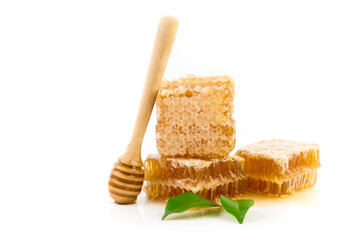 Fototapeta na wymiar Close up Honeycomb isolated on white background