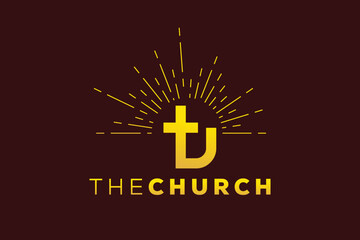 Trendy and Professional letter V church sign Christian and peaceful vector logo design