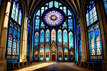 stained glass window in church - Powered by Adobe