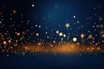 Fototapeta premium Abstract background with Dark blue and gold particle. New year, Christmas background