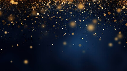 Fototapeta na wymiar Abstract background with Dark blue and gold particle. New year, Christmas background