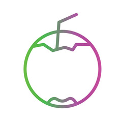 Fruit Coconut Tropical Gradient Icon