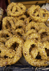 Pretzels in a market
