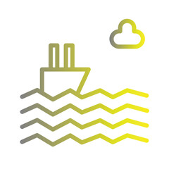 Obraz premium Ocean Sea Ship Gradient Icon