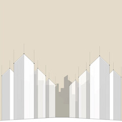 Architectural background. Tall buildings line art banner for website header template. Modern horizontal background.
