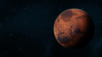 Obraz na płótnie Canvas Beautiful Planet Mars Rotating in Deep Space