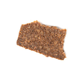Black Bread Slices Isolated, Brown Organic Cereal Bread Pieces, Sliced Black Loaf Slices, Rye Bread