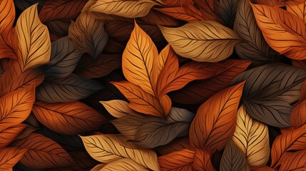 Seamless pattern autumn leaves Also great as a versatile background or wallpaper.