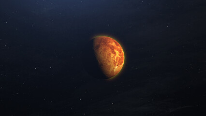 Beautiful Planet Venus Rotating in Deep Space HD Stock Footage