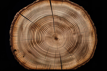  A detailed view of a tree stump's cross-section, the many concentric rings narrating its years of existence