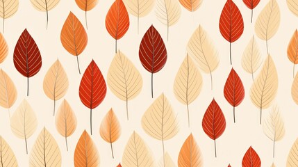 Obraz premium Seamless pattern autumn leaves Also great as a versatile background or wallpaper.