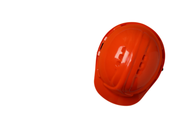 PNG, Orange construction helmet, isolated on white background