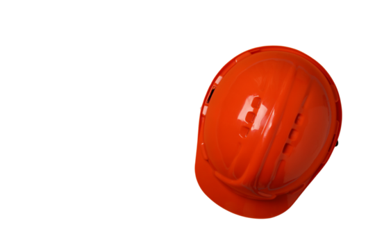 PNG, Orange construction helmet, isolated on white background