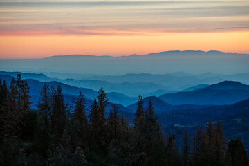 Sunset near King's Canyon National Park, California.