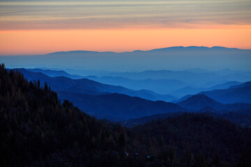 Sunset near King's Canyon National Park, California.