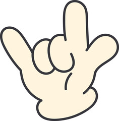 Comic hand with glove illustration