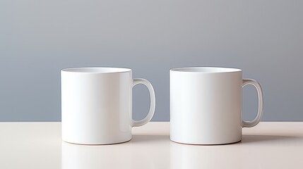 white cup on the table minimalist style