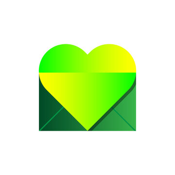 Open envelope mail logo. Love letter logo. Postcard vector illustration. Envelope logo.