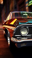 Vintage Super old style classic car headlight view wallpaper