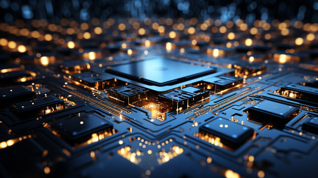 Ai chip display background on machine