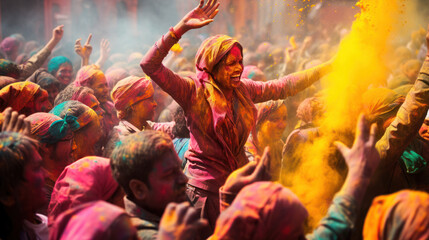 Fototapeta na wymiar Holi celebration in India