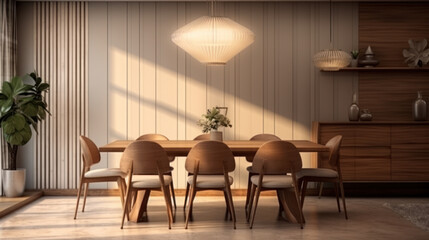 Wooden table dining interior kitchen