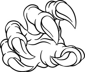A monster claw dinosaur or dragon cartoon talon hand