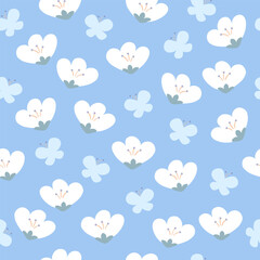 Seamless patterns, hand-drawn in floral style