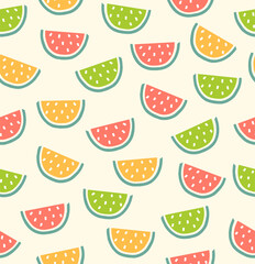 Vector about cute watermelon pattern, vector illustration