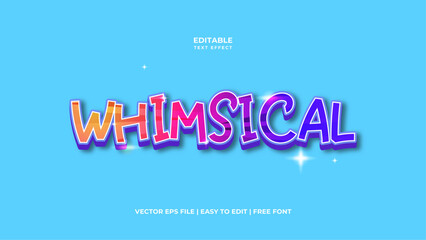 Whimsical modern typography premium editable text effect