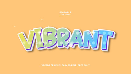 Vibrant Editable 3D Text Effect Mockup. Glowing Graphic Style