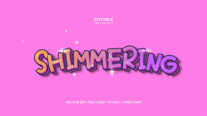 Shimmering Editable modern style Text Effect. Lettering graphic style